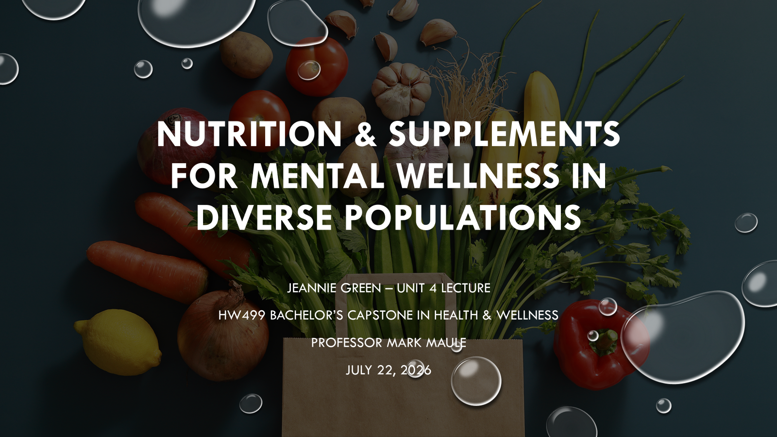 Title slide – Nutrition & Supplements for Mental Wellness in Diverse Populations